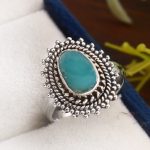 Kingman Turquoise Size US 5 925 Sterling Silver Ring (RS105-617)