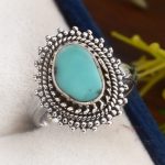 Kingman Turquoise Size US 6 925 Sterling Silver Ring (RS105-621)