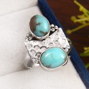Kingman Turquois Size US 8 925 Sterling Silver Ring (REXT57-24)
