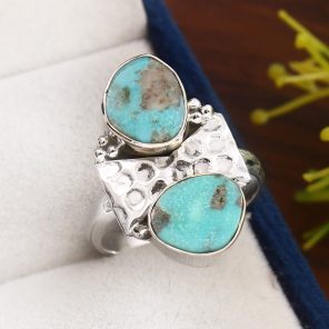 Kingman Turquois Size US 9 925 Sterling Silver Ring (REXT57-27)