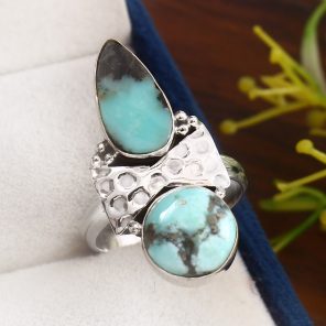 Kingman Turquois Size US 8 925 Sterling Silver Ring (REXT57-25)
