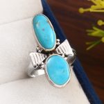 Kingman Turquoise Size US 8 925 Sterling Silver Ring (REXT57-39)