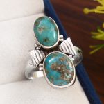 Kingman Turquoise Size US 10 925 Sterling Silver Ring (REXT57-45)