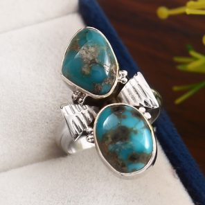 Kingman Turquoise Size US 6 925 Sterling Silver Ring (REXT57-32)