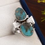 Kingman Turquoise Size US 5 925 Sterling Silver Ring (REXT57-30)