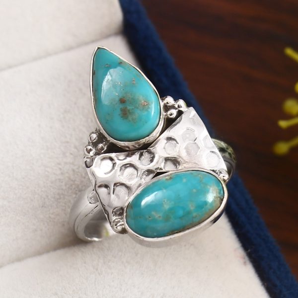 Kingman Turquoise Size US 10 925 Sterling Silver Ring (REXT57-47)