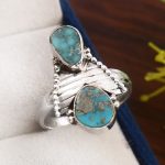Kingman Turquoise Size US 10 925 Sterling Silver Ring (REXT57-48)