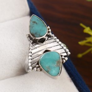 Kingman Turquoise Size US 6 925 Sterling Silver Ring (REXT57-50)