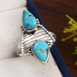 Kingman Turquoise Size US 9 925 Sterling Silver Ring (REXT57-63)