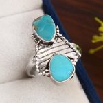 Kingman Turquoise Size US 9 925 Sterling Silver Ring (REXT57-64)