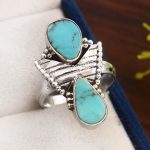 Kingman Turquoise Size US 7 925 Sterling Silver Ring (REXT57-58)
