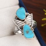 Kingman Turquoise Size US 7 925 Sterling Silver Ring (REXT57-59)