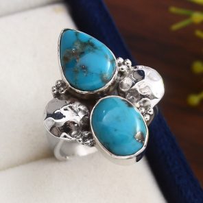 Kingman Turquoise Size US 6 925 Sterling Silver Ring (REXT57-71)