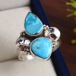 Kingman Turquoise Size US 10 925 Sterling Silver Ring (REXT57-84)