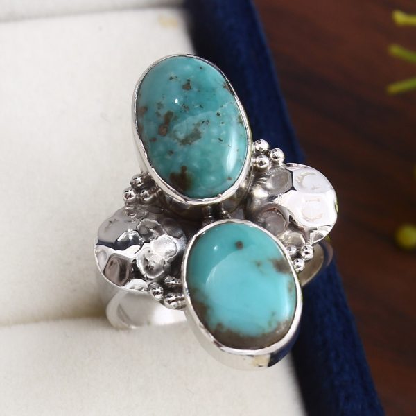 Kingman Turquoise Size US 7 925 Sterling Silver Ring (REXT57-77)