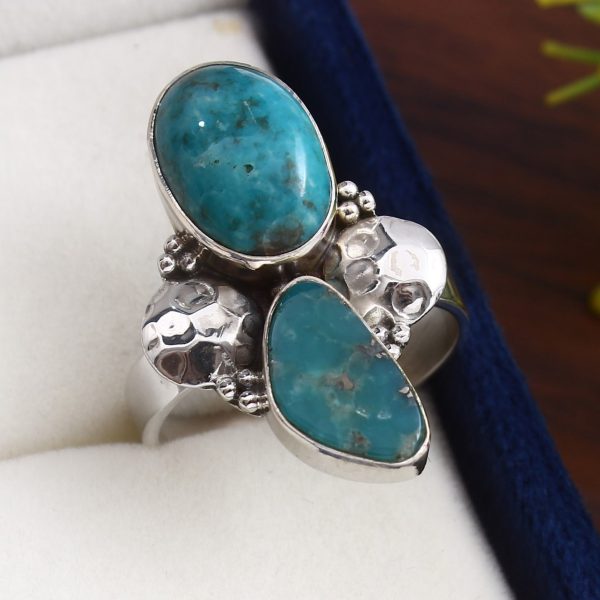 Kingman Turquoise Size US 9 925 Sterling Silver Ring (REXT57-82)