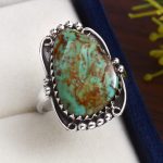 Kingman Turquoise Size US 8 925 Sterling Silver Ring (RS105-565)
