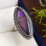 Purple labradorite Size US 7 925 Sterling Silver Ring (RS10-197)