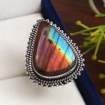 Purple labradorite Size US 7 925 Sterling Silver Ring (RS10-198)