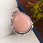 Pink Opal Size US 12 925 Sterling Silver Ring (RS65-74)