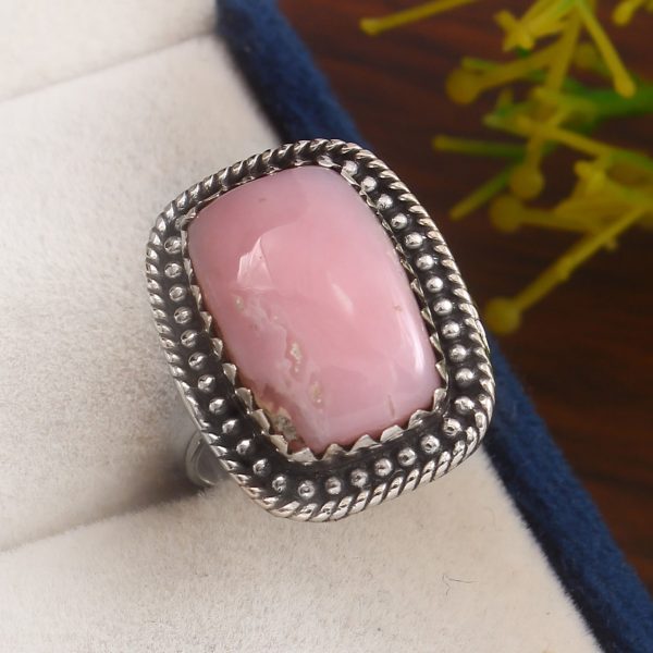 Pink Opal Size US 6 925 Sterling Silver Ring (RS65-43)