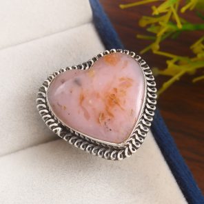 Pink Opal Size US 8 925 Sterling Silver Ring (RS65-50)