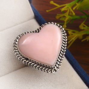 Pink Opal Size US 8 925 Sterling Silver Ring (RS65-55)