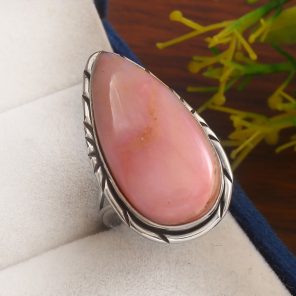 Pink Opal Size US 8 925 Sterling Silver Ring (RS65-70)