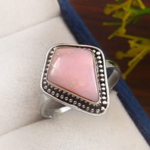 Pink Opal Size US 11 925 Sterling Silver Ring (RS65-61)