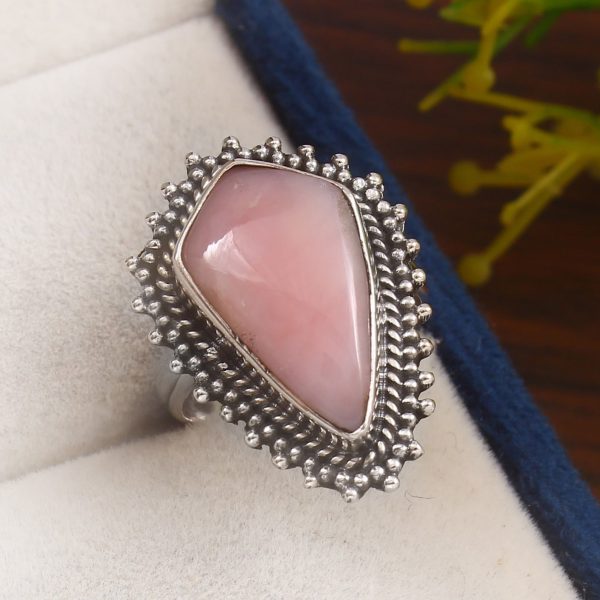 Pink Opal Size US 5 925 Sterling Silver Ring (RS65-42)