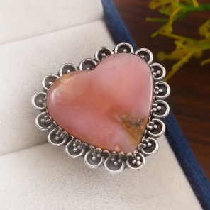 Pink Opal Size US 8 925 Sterling Silver Ring (RS65-54)