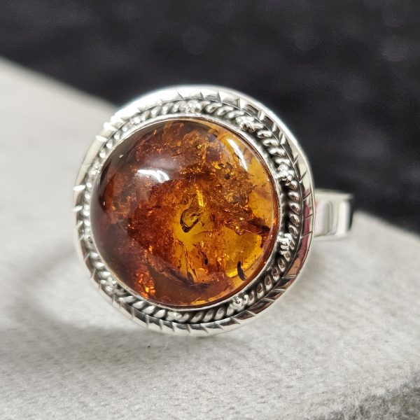 Amber 925 Sterling Silver Ring (RS107-20) - Image 2