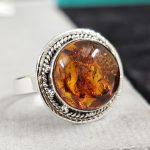 Amber 925 Sterling Silver Ring (RS107-20)