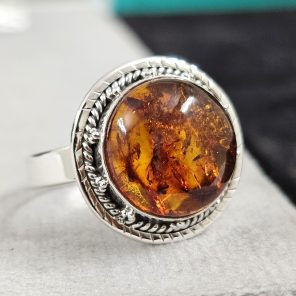 Amber 925 Sterling Silver Ring (RS107-20)