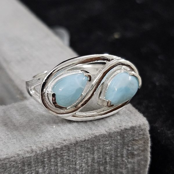 Larimar 925 Sterling Silver Ring (REXT60-94) - Image 2