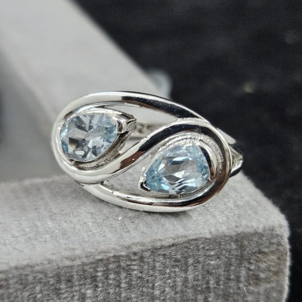 Blue Topaz 925 Sterling Silver Ring (REXT60-92) - Image 2