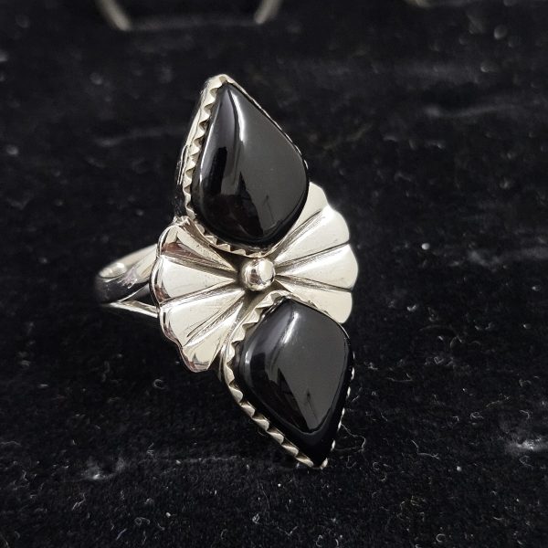 Black Onyx Southwest Style 925 Sterling Silver Ring (RS100-185) - Image 2