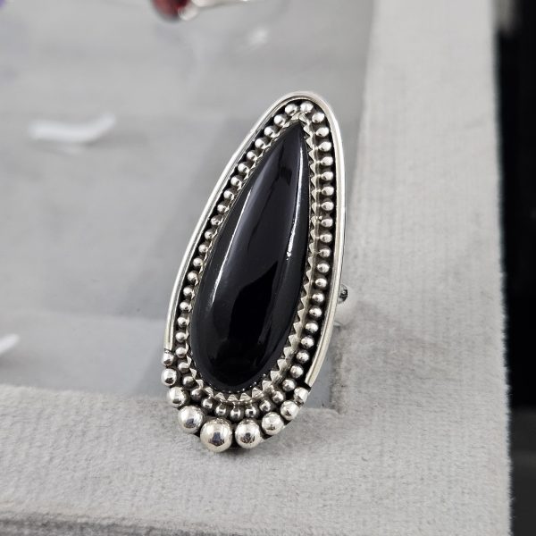 Black Onyx Southwest Style 925 Sterling Silver Ring (RS109-283) - Image 3