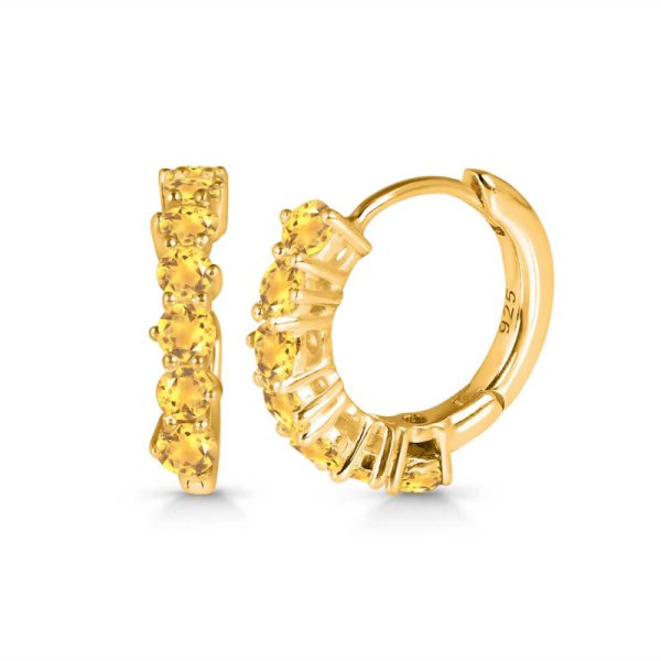Citrine 925 Sterling Silver Hoop Earring (REXT47-117) - Image 3
