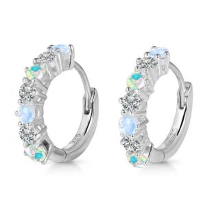 Opal Hoop Earring