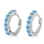 Swiss Blue Topaz Hoop Earring