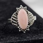 Pink Queen Conch Shell Southwest Style 925 Sterling Silver Ring (REXT1-4)