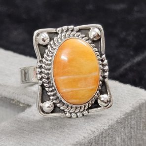 Spiny Oyster Shell 925 Sterling Silver Ring (REXT1-18)