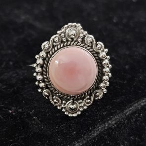 Pink Queen Conch Shell 925 Sterling Silver Ring (REXT1-8)