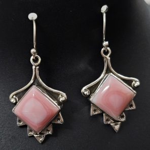 Pink Queen Conch Shell 925 Sterling Silver Earring (REXT1-14)