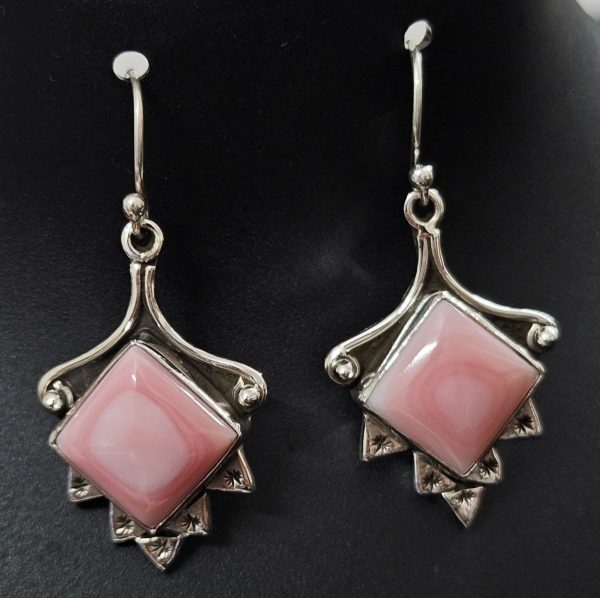 Pink Queen Conch Shell 925 Sterling Silver Earring (REXT1-14)