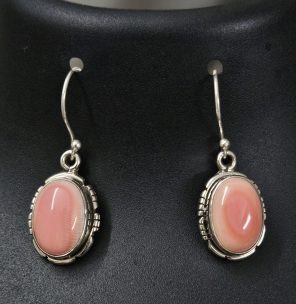 Pink Queen Conch Shell 925 Sterling Silver Earring (REXT1-13)