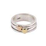 Brass Two Tone Meditation Spinner Ring 925 Sterling Silver (REXT3-12)