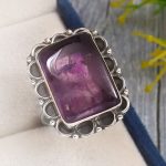 Trapiche Amethyst Size US 7 925 Sterling Silver Ring (RS3-175)