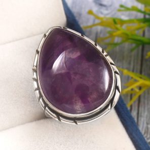 Trapiche Amethyst Size US 11 925 Sterling Silver Ring (RS3-186)